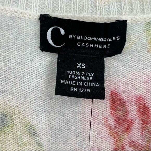 C By Bloomingdale’s Cashmere Floral Sweater - Picture 3 of 4